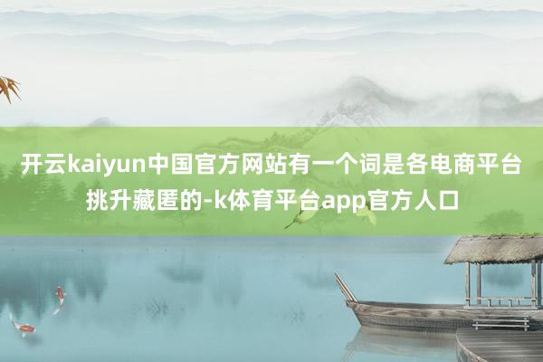 开云kaiyun中国官方网站有一个词是各电商平台挑升藏匿的-k体育平台app官方人口