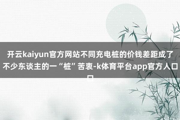 开云kaiyun官方网站不同充电桩的价钱差距成了不少东谈主的一“桩”苦衷-k体育平台app官方人口