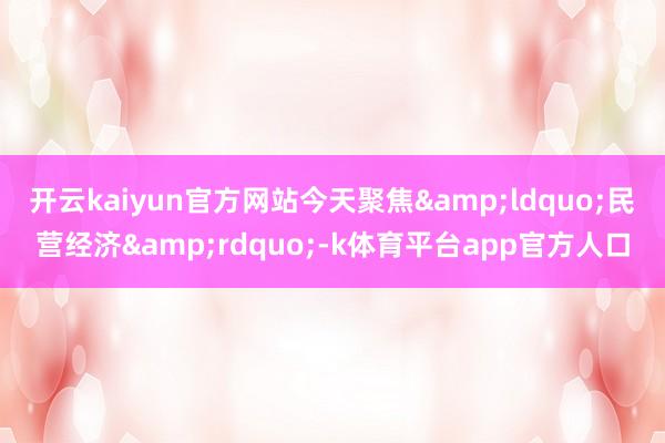 开云kaiyun官方网站今天聚焦&ldquo;民营经济&rdquo;-k体育平台app官方人口