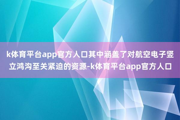 k体育平台app官方人口其中涵盖了对航空电子竖立鸿沟至关紧迫的资源-k体育平台app官方人口