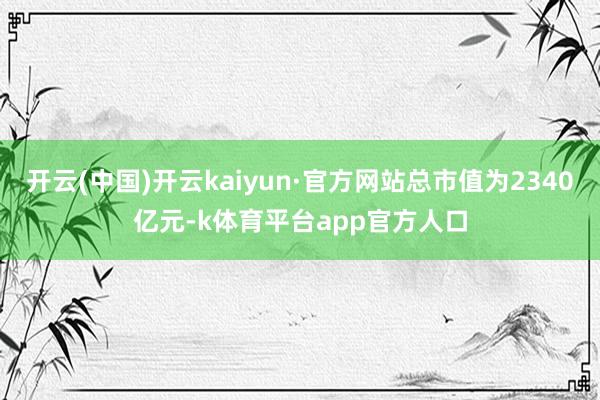 开云(中国)开云kaiyun·官方网站总市值为2340亿元-k体育平台app官方人口