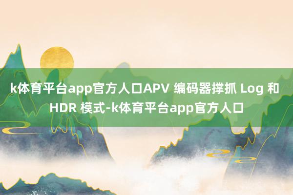 k体育平台app官方人口APV 编码器撑抓 Log 和 HDR 模式-k体育平台app官方人口