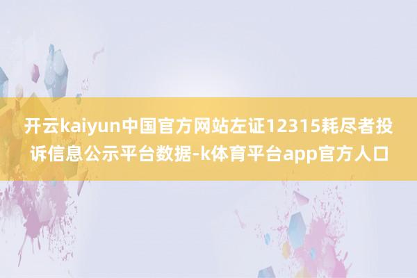 开云kaiyun中国官方网站左证12315耗尽者投诉信息公示平台数据-k体育平台app官方人口