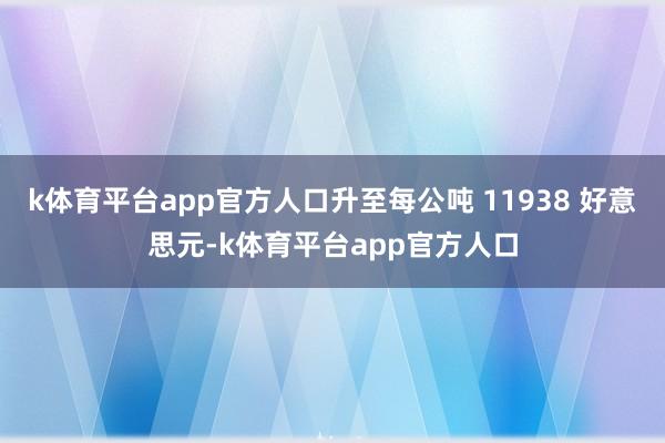 k体育平台app官方人口升至每公吨 11938 好意思元-k体育平台app官方人口