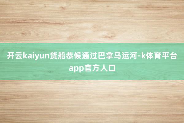 开云kaiyun货船恭候通过巴拿马运河-k体育平台app官方人口