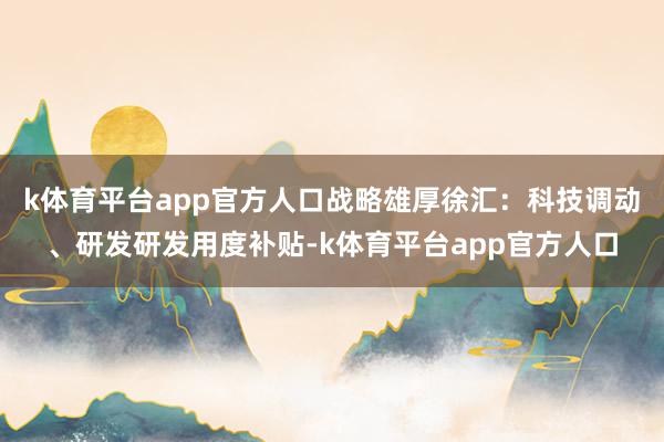 k体育平台app官方人口战略雄厚徐汇：科技调动、研发研发用度补贴-k体育平台app官方人口