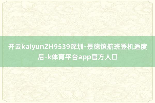 开云kaiyunZH9539深圳-景德镇航班登机适度后-k体育平台app官方人口