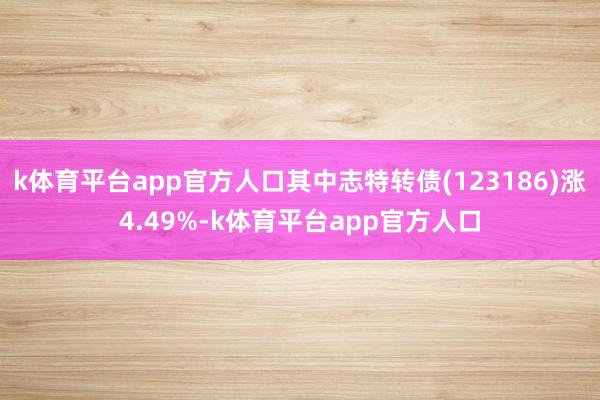k体育平台app官方人口其中志特转债(123186)涨4.49%-k体育平台app官方人口
