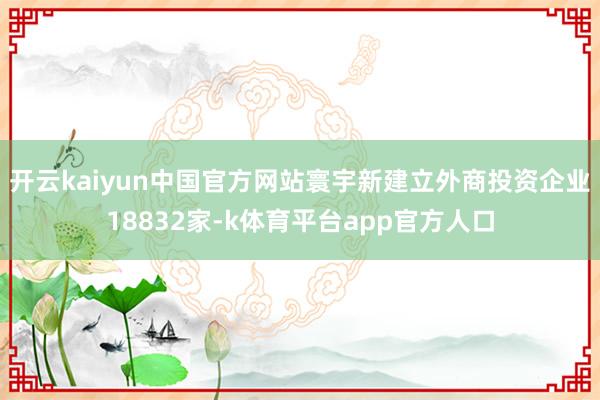 开云kaiyun中国官方网站寰宇新建立外商投资企业18832家-k体育平台app官方人口
