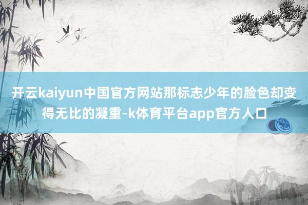 开云kaiyun中国官方网站那标志少年的脸色却变得无比的凝重-k体育平台app官方人口