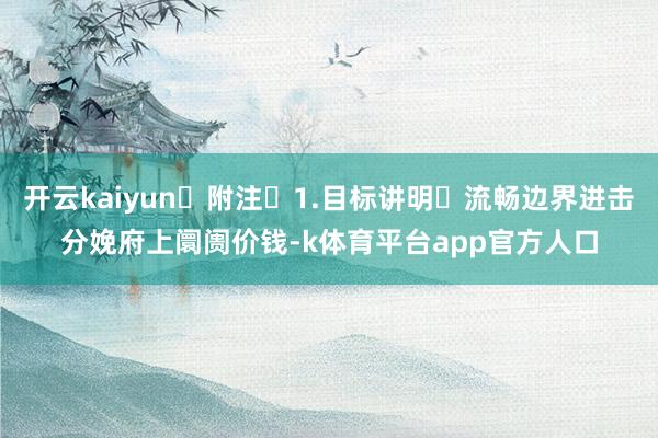开云kaiyun 附注 1.目标讲明 流畅边界进击分娩府上阛阓价钱-k体育平台app官方人口